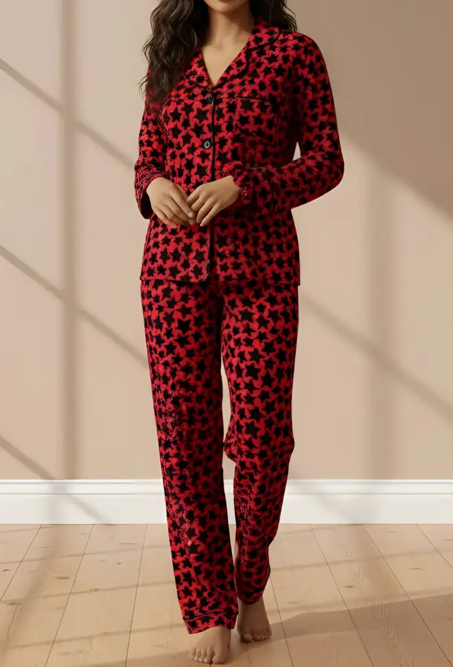 MINOR FAULT RED PRINTED PJ SET