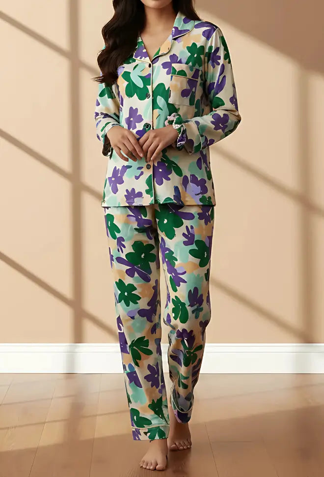 MINOR FAULT OFF WHITE PRINTED PJ SET