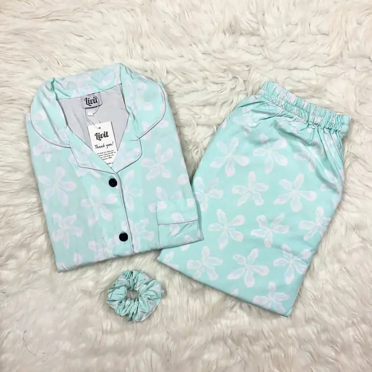 BLUE PRINTED PJ SET