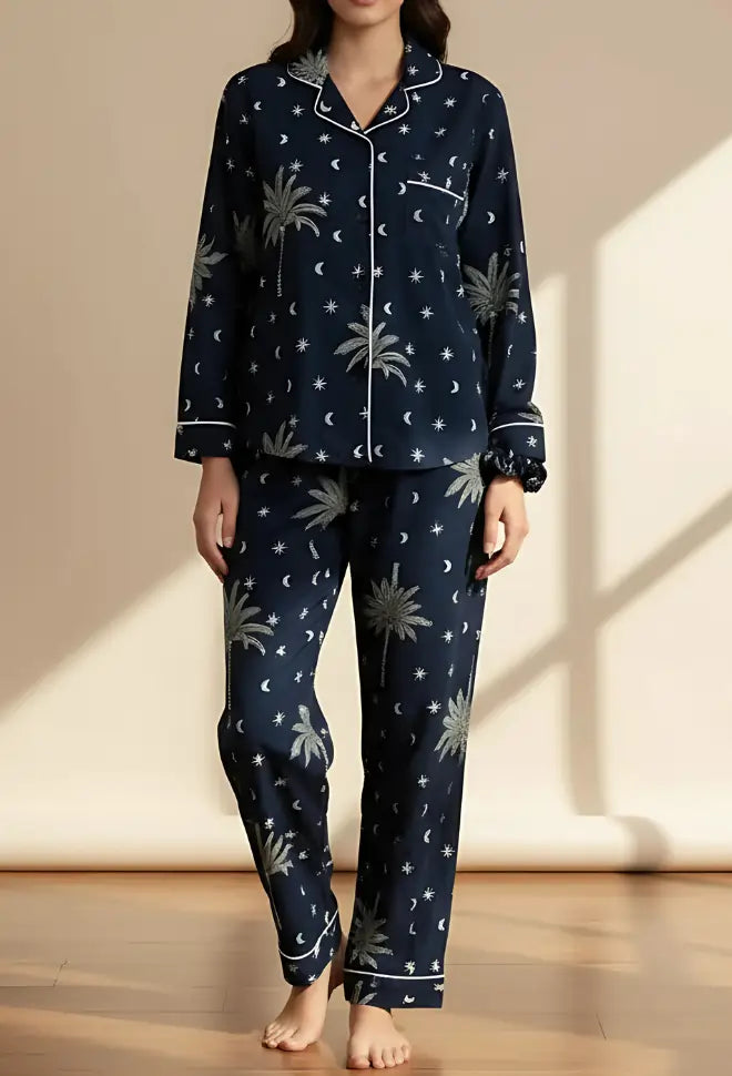 MINOR FAULT BLACK PRINTED PJ SET