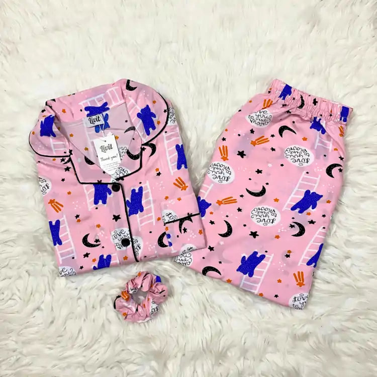 PINK PRINTED PJ SET