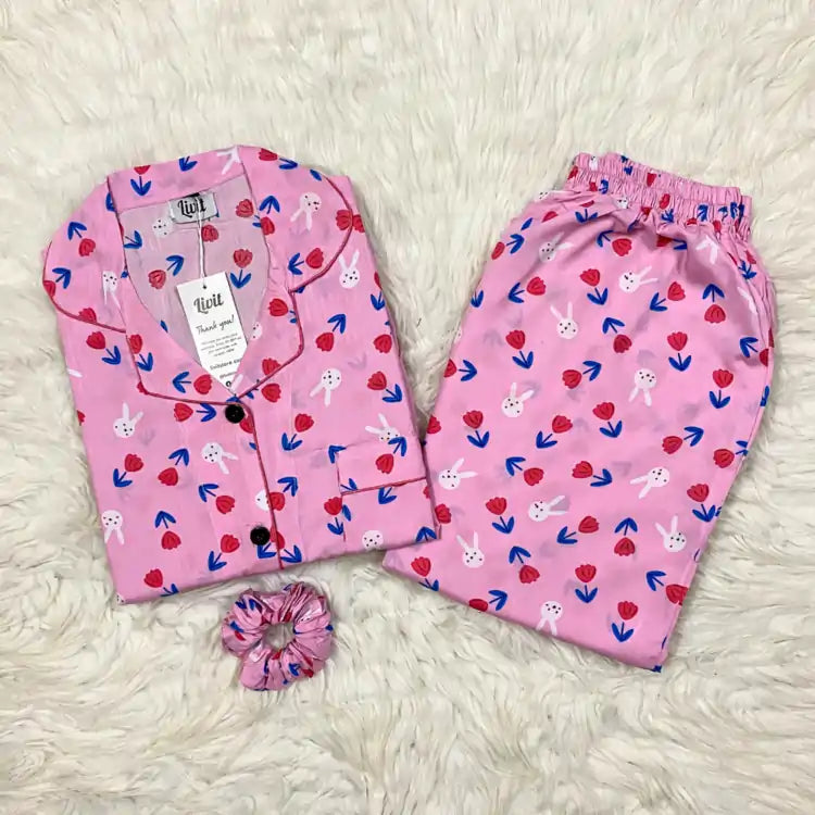 PINK PRINTED PJ SET