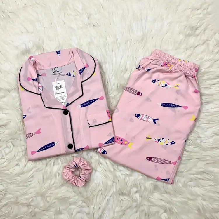 PINK PRINTED PJ SET