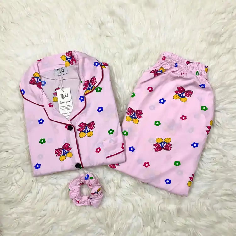 PINK PRINTED PJ SET