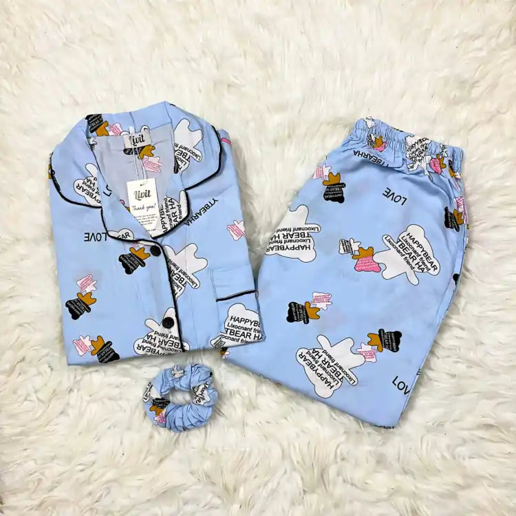 MINOR FAULT BLUE PRINTED PJ SET