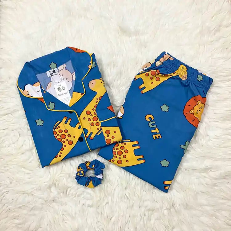 BLUE PRINTED PJ SET