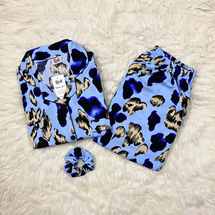 BLUE PRINTED PJ SET