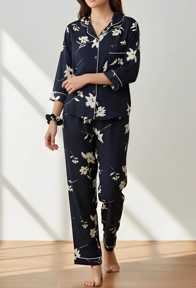 MINOR FAULT BLACK PRINTED PJ SET