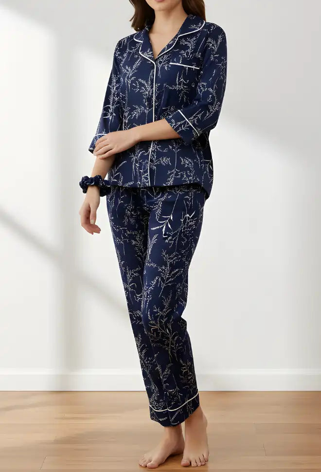 BLUE PRINTED PJ SET