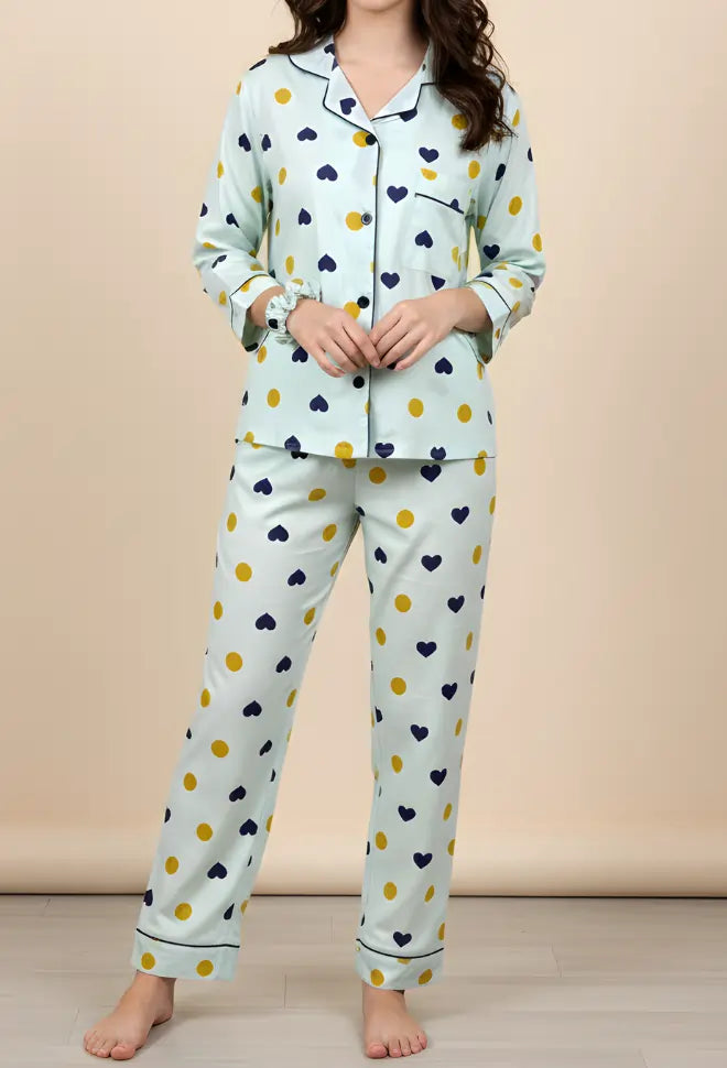 MINOR FAULT GREEN PRINTED PJ SET