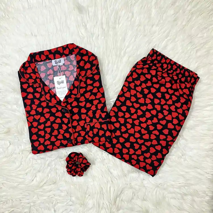 LIVIT™ Modern Luxe PJ Set – Gentle Hearts