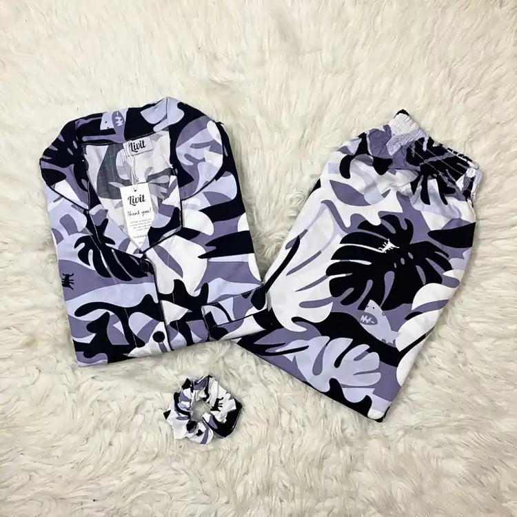 LIVIT™ Modern Luxe PJ Set – Blue Dusk