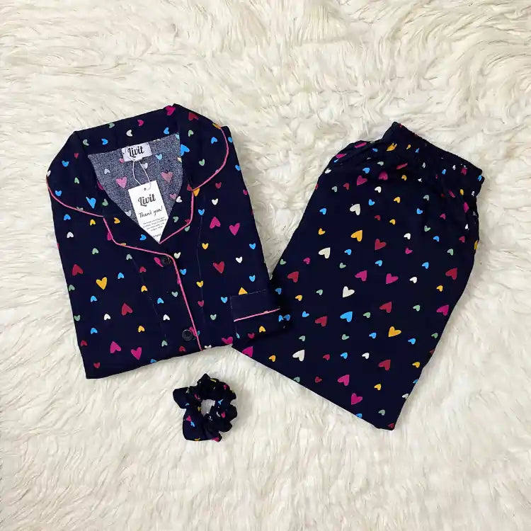 LIVIT™ Modern Luxe PJ Set – Gentle Hearts