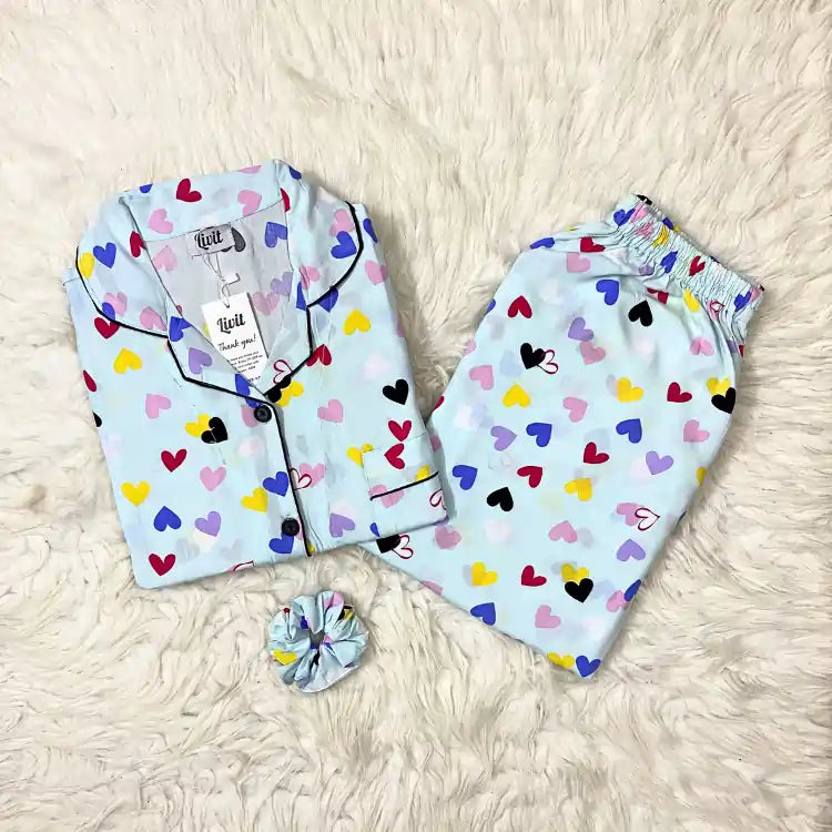 LIVIT™ Modern Luxe PJ Set – Heart Splash