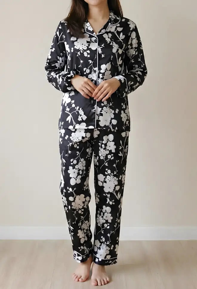 BLACK PRINTED PJ SET
