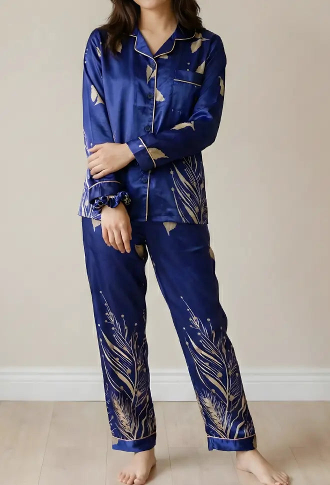 BLUE PRINTED PJ SET