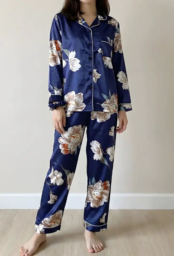 BLUE PRINTED PJ SET