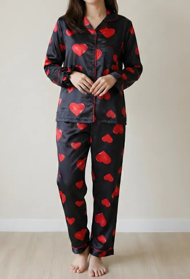 BLACK PRINTED PJ SET