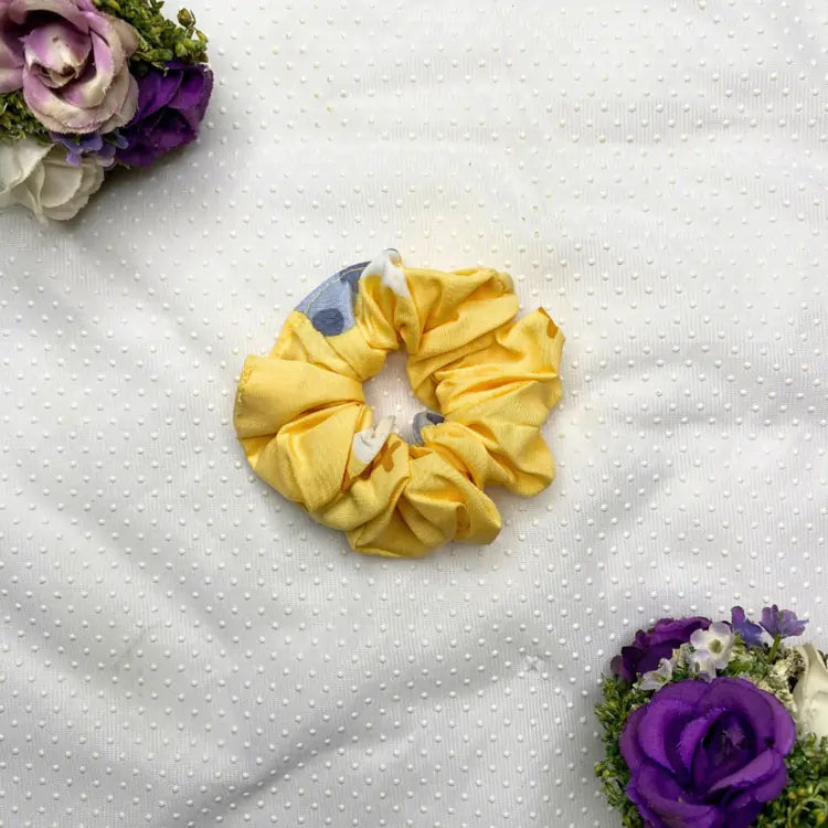 SCRUNCHIES - YELLOW PRINTED