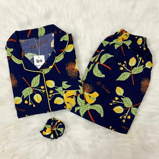 BLUE PRINTED PJ SET