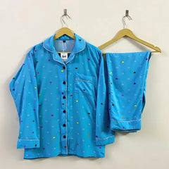 BLUE PRINTED PJ SET