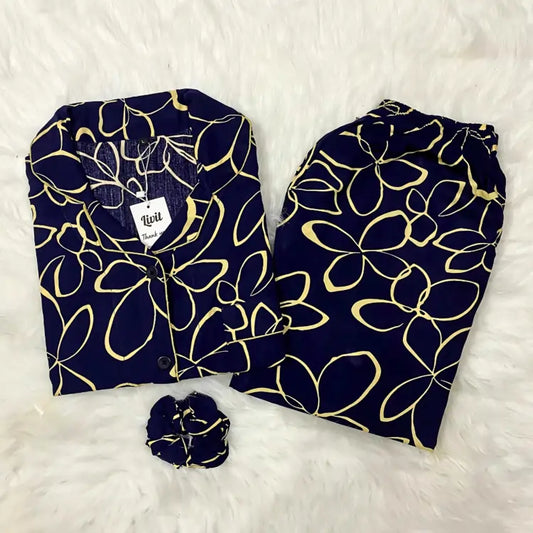 BLUE PRINTED PJ SET