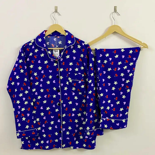 BLUE PRINTED PJ SET