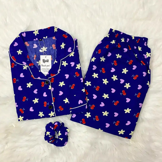 BLUE PRINTED PJ SET