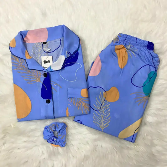 BLUE PRINTED PJ SET