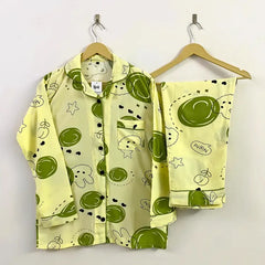 GREEN PRINTED PJ SET