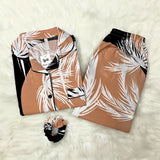 BROWN PRINTED PJ SET