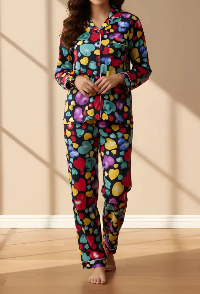 RED PRINTED PJ SET
