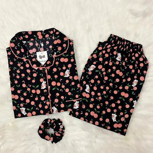 BLACK PRINTED PJ SET