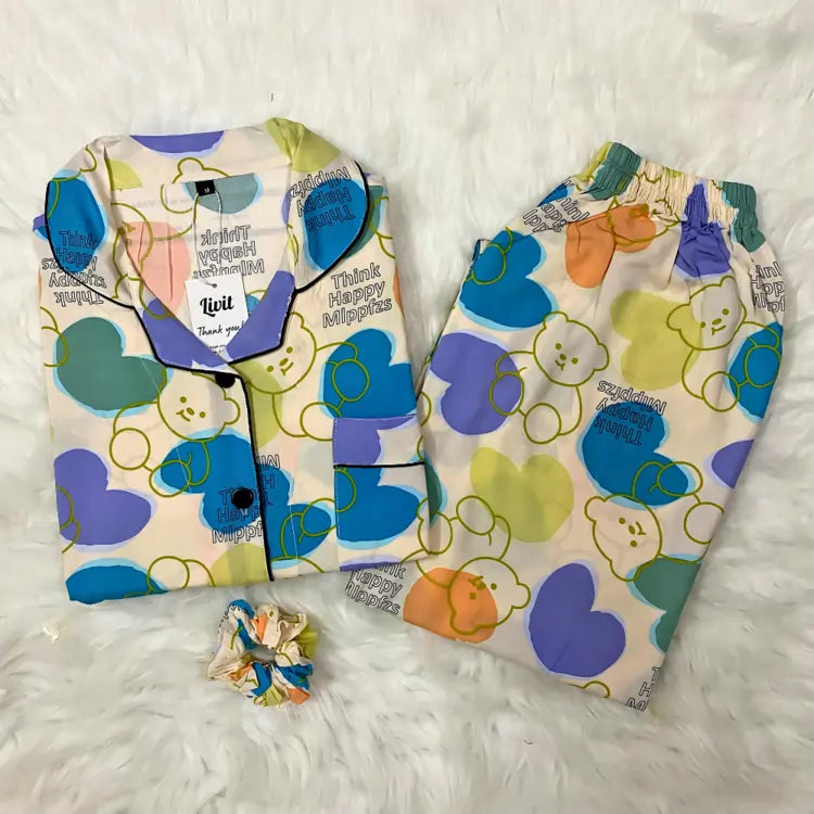 HEART PRINTED PJ SET