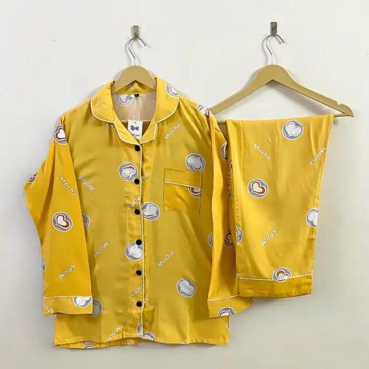 YELLOW PRINTED PJ SET