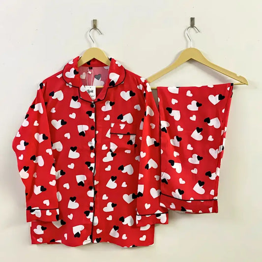 RED PRINTED PJ SET