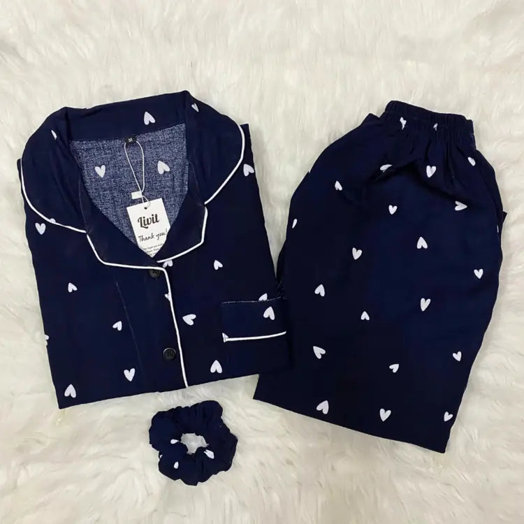 BLUE PRINTED PJ SET