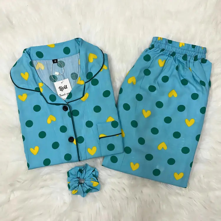 BLUE PRINTED PJ SET