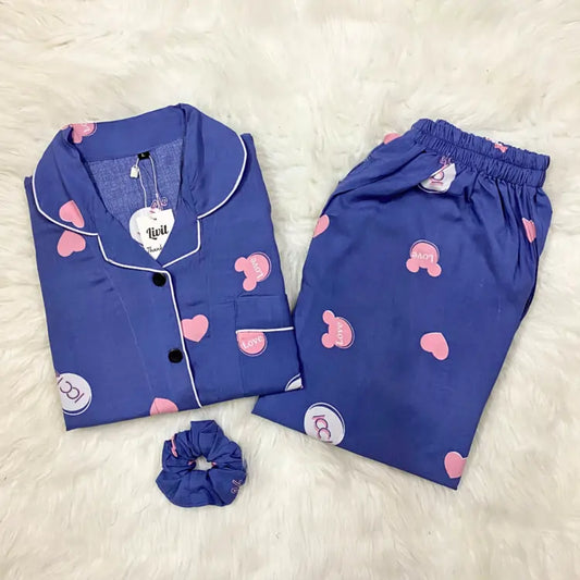 BLUE PRINTED PJ SET