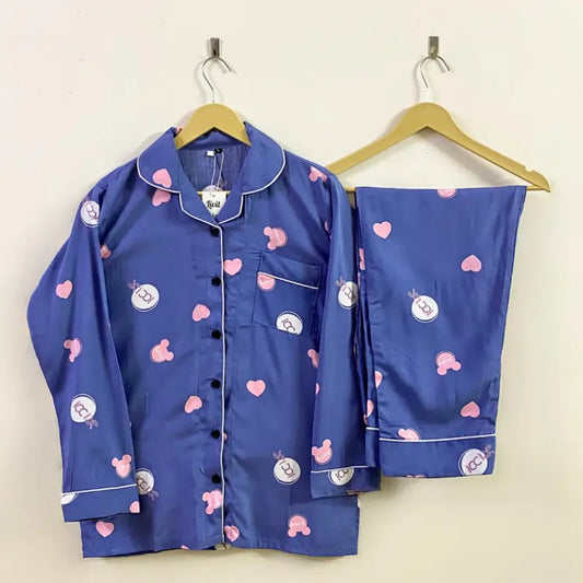 BLUE PRINTED PJ SET