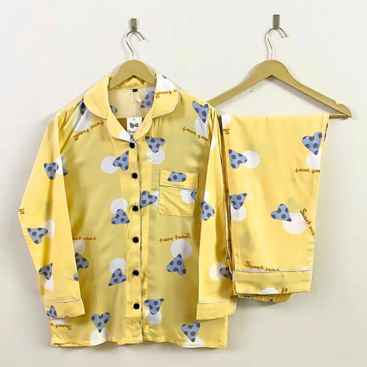 YELLOW PRINTED PJ SET