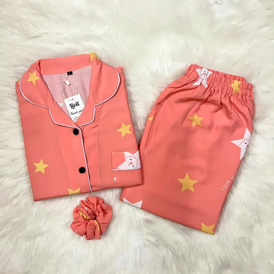 RED PRINTED PJ SET