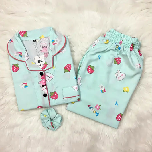 GREEN PRINTED PJ SET