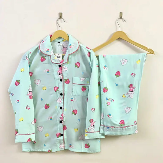 GREEN PRINTED PJ SET