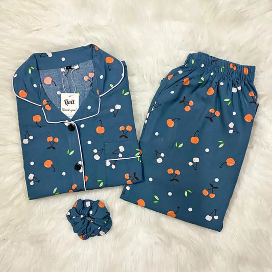 GREEN PRINTED PJ SET