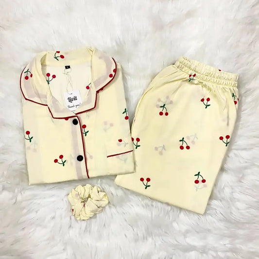 CHERRY PRINTED PJ SET