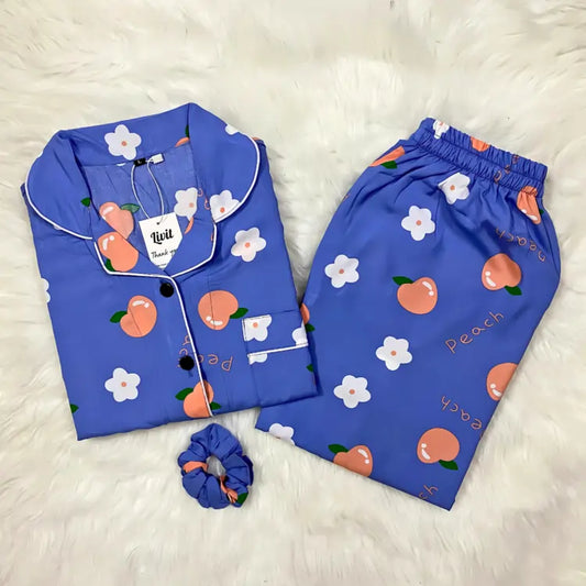 BLUE PRINTED PJ SET