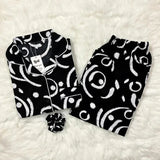 BLACK PRINTED PJ SET