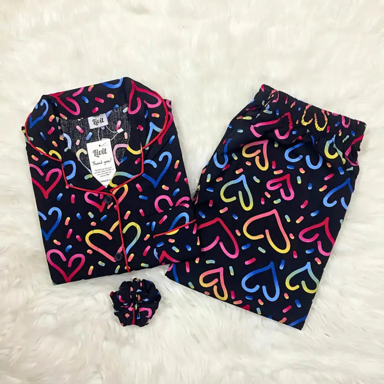 BLUE PRINTED PJ SET