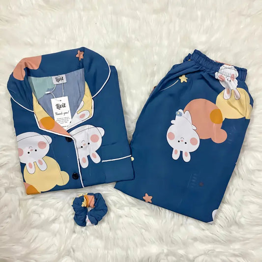 BLUE PRINTED PJ SET